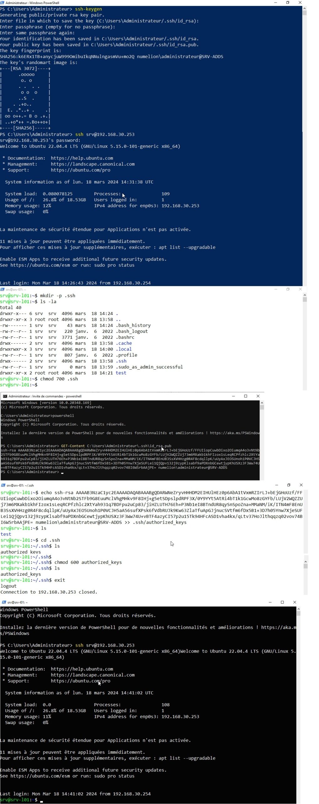 Etapes pour créer une clé de connexion SSH sans mot de passe